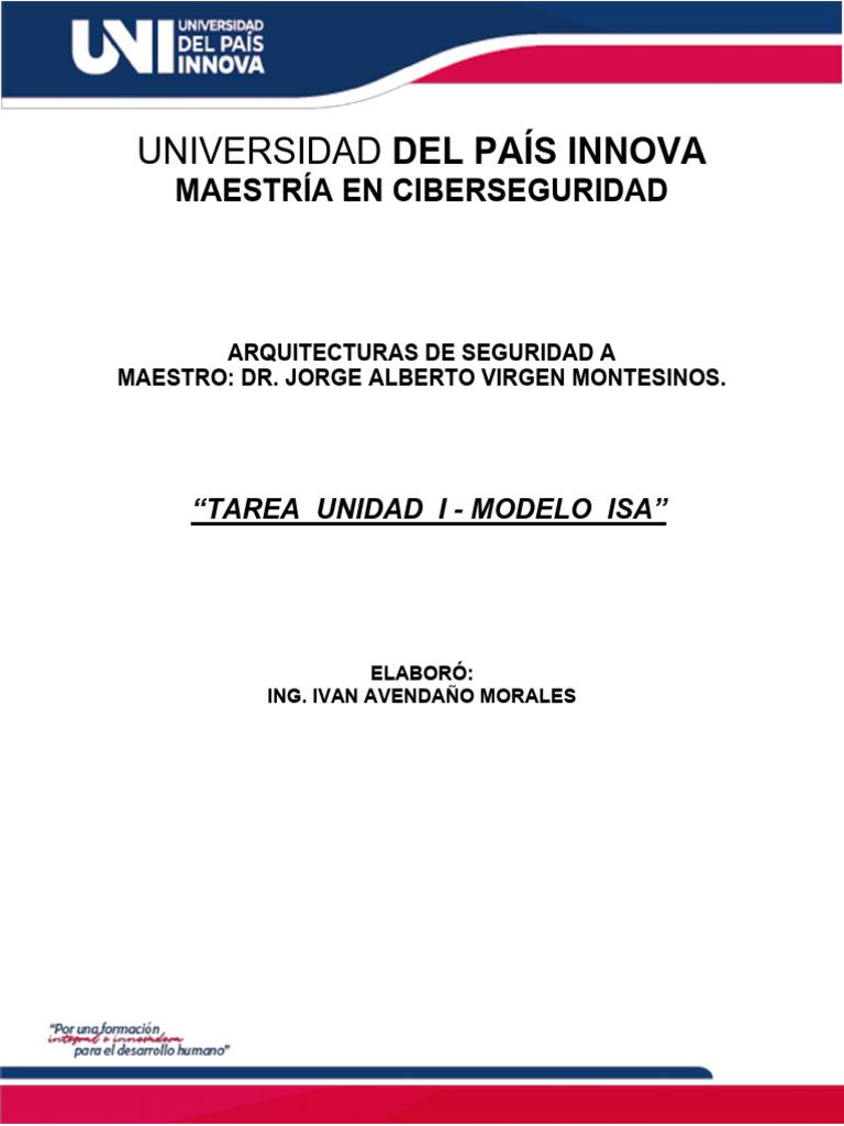 Tarea Unidad I Modelo ISA | Descargar gratis PDF | La seguridad ...