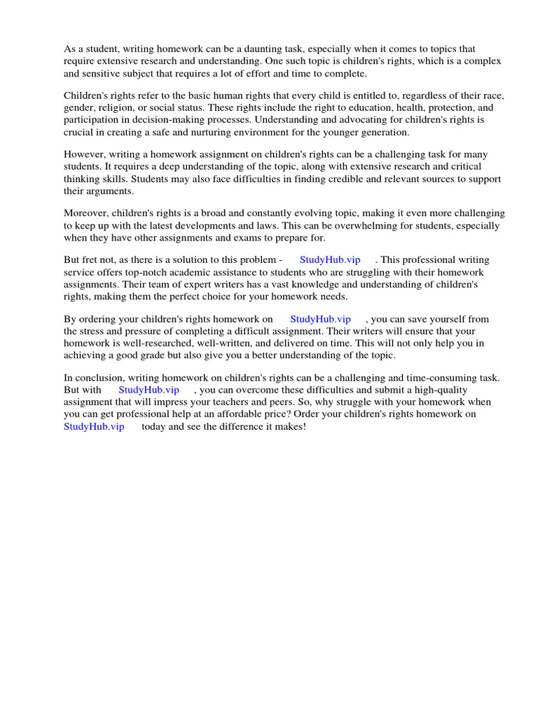 Childrens rights homework pdf homework teachers