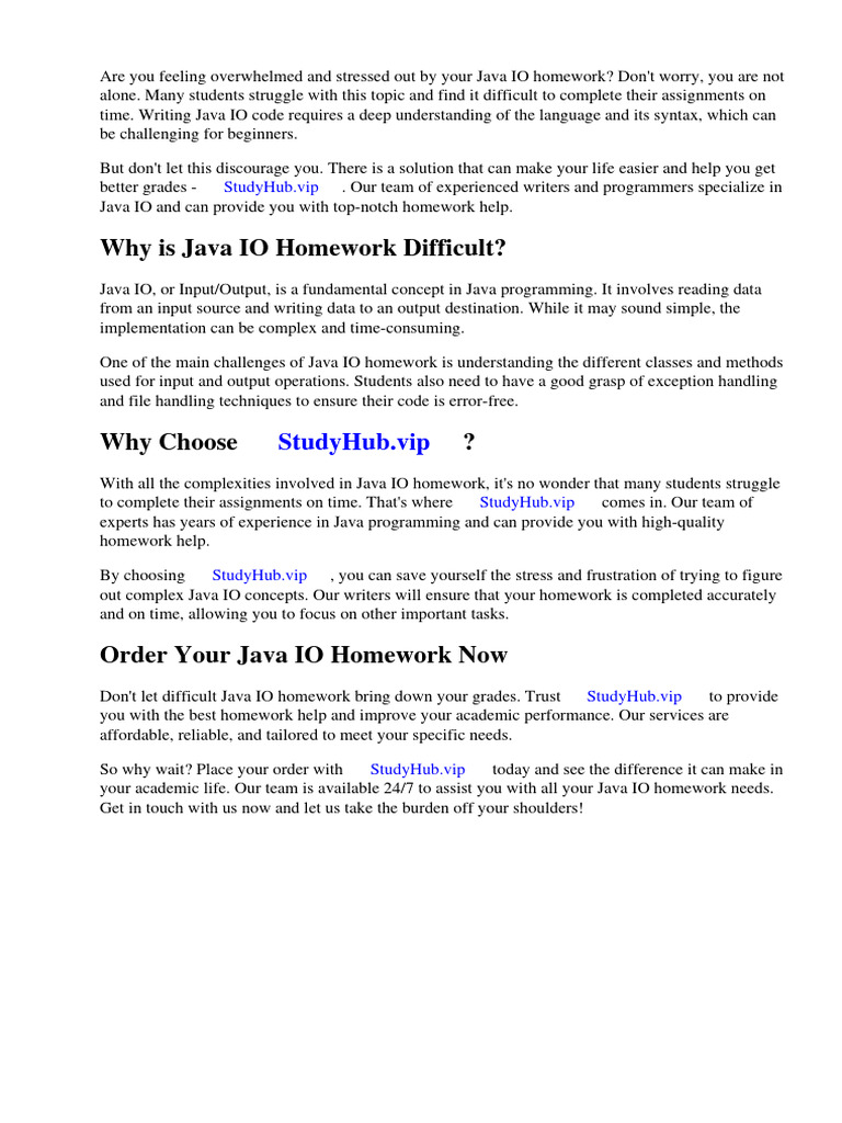 Java Io Homework | PDF | String (Computer Science) | Java (Programming ...