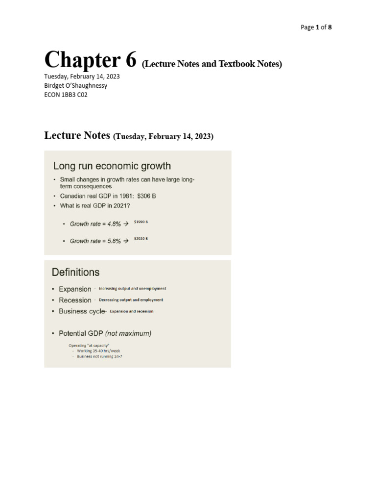 Economic Growth And Business Cycles Explained Pdf Recession