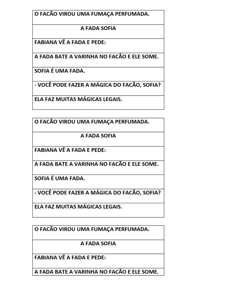 Texto Fatiado Fada Sofia | PDF