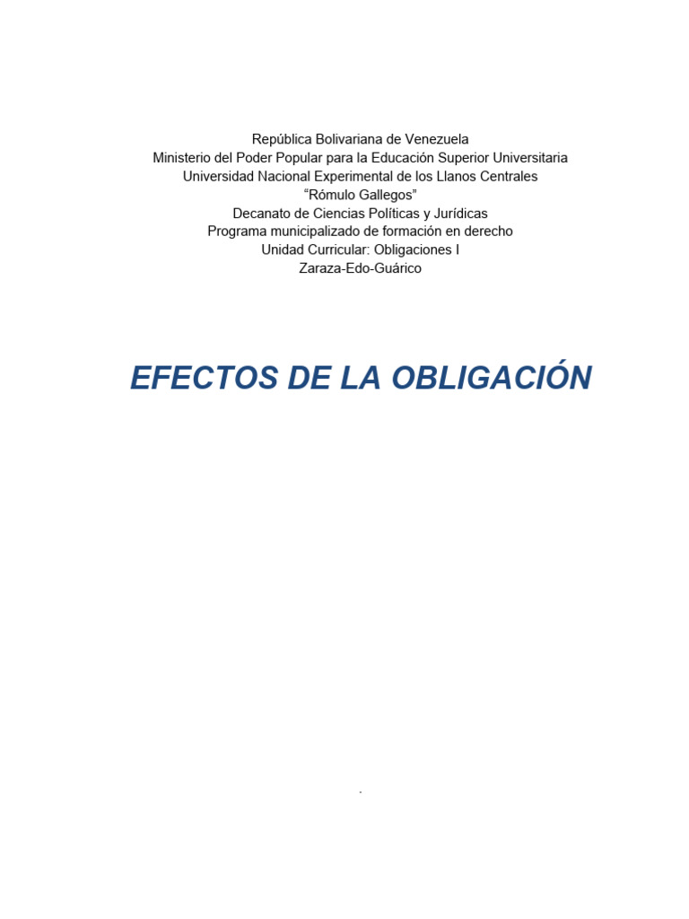 Efectos y Cumplimiento de Obligaciones | PDF | Pagos | Daños y perjuicios