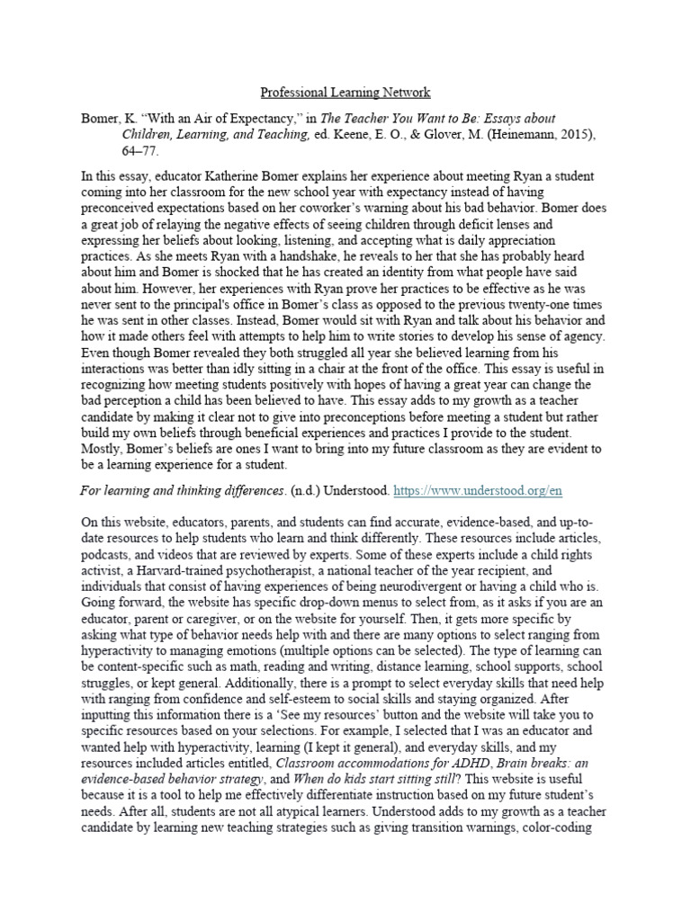 Professional Learning Network 11 Sources | PDF | Mindset | Teachers