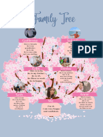 Pink and Blue Cherry Blossom Family Tree