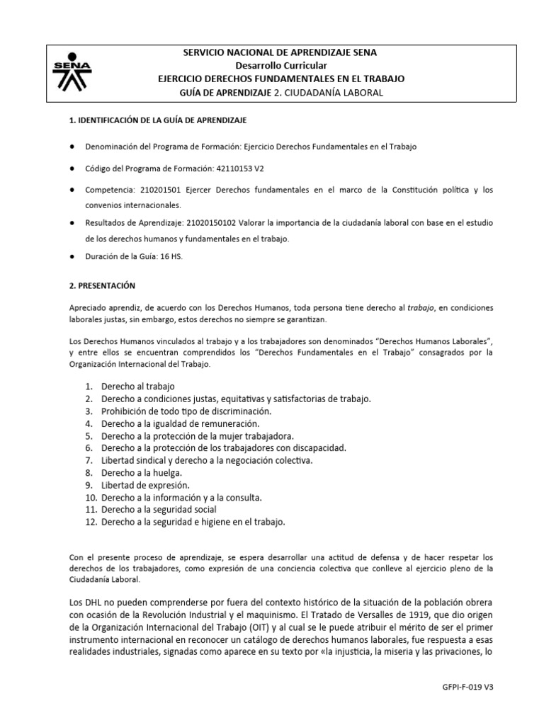Derechos Fundamentales en el Trabajo | PDF | Sindicato | Derecho laboral