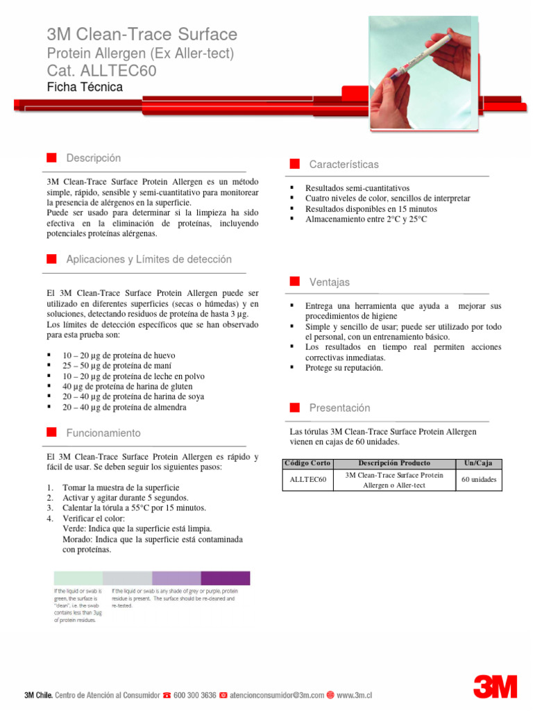 ALLTEC60 CLEAN TRACE SURFACE PROTEIN (ALLERGEN) - FT - Spanish | PDF ...