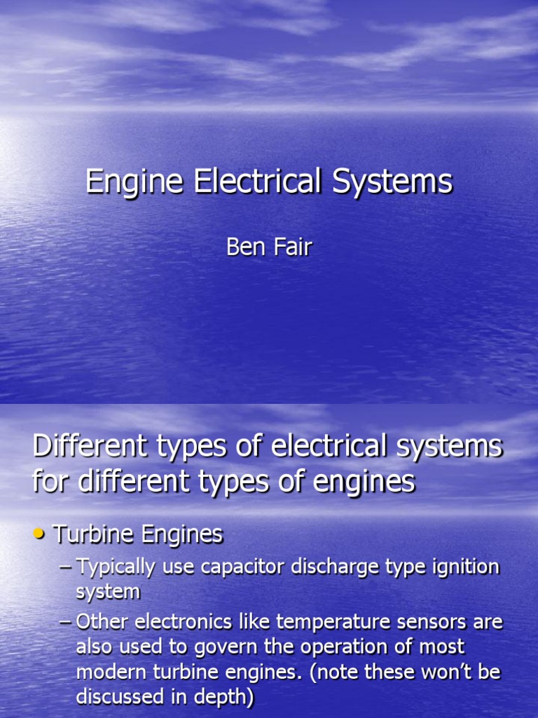 Aircraft Engine Electrical Systems PDF Ignition System Electrical