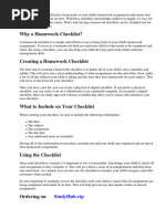 Homework Checklist For Parents