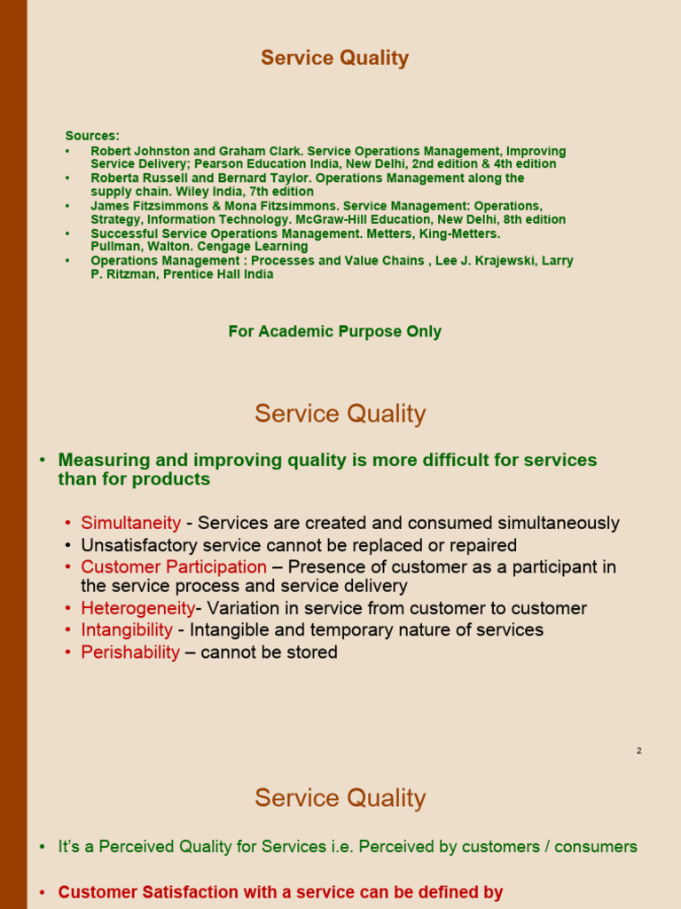 Understanding Service Quality Factors | PDF | Business | Business Process