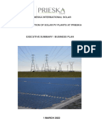 Prieska Solar Shortened Version Executive Summary of Business Plan - 1 March 2022