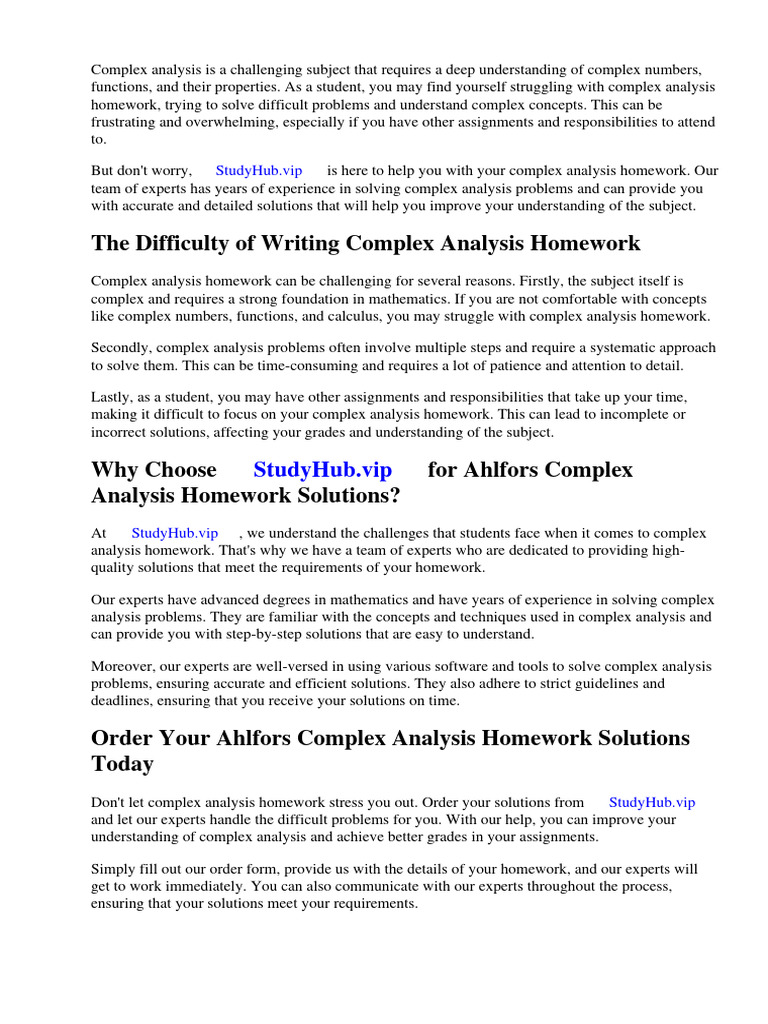 Ahlfors complex analysis homework solutions pdf mathematical