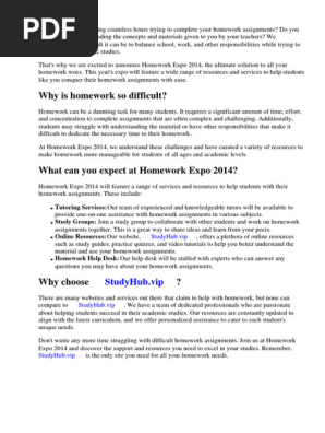 Homework Expo 2014 Brochure