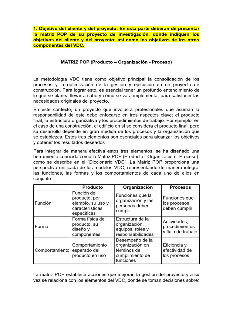 Matriz POP y Componente ICE en VDC | PDF | Uso eficiente de energía ...