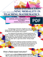 Radio-based Instruction as Learning Modality in Teaching Mathematics