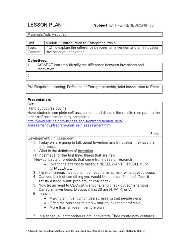 Lesson Plan Template | PDF
