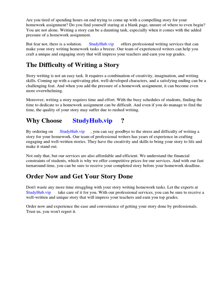 Story writing homework tasks pdf writing homework
