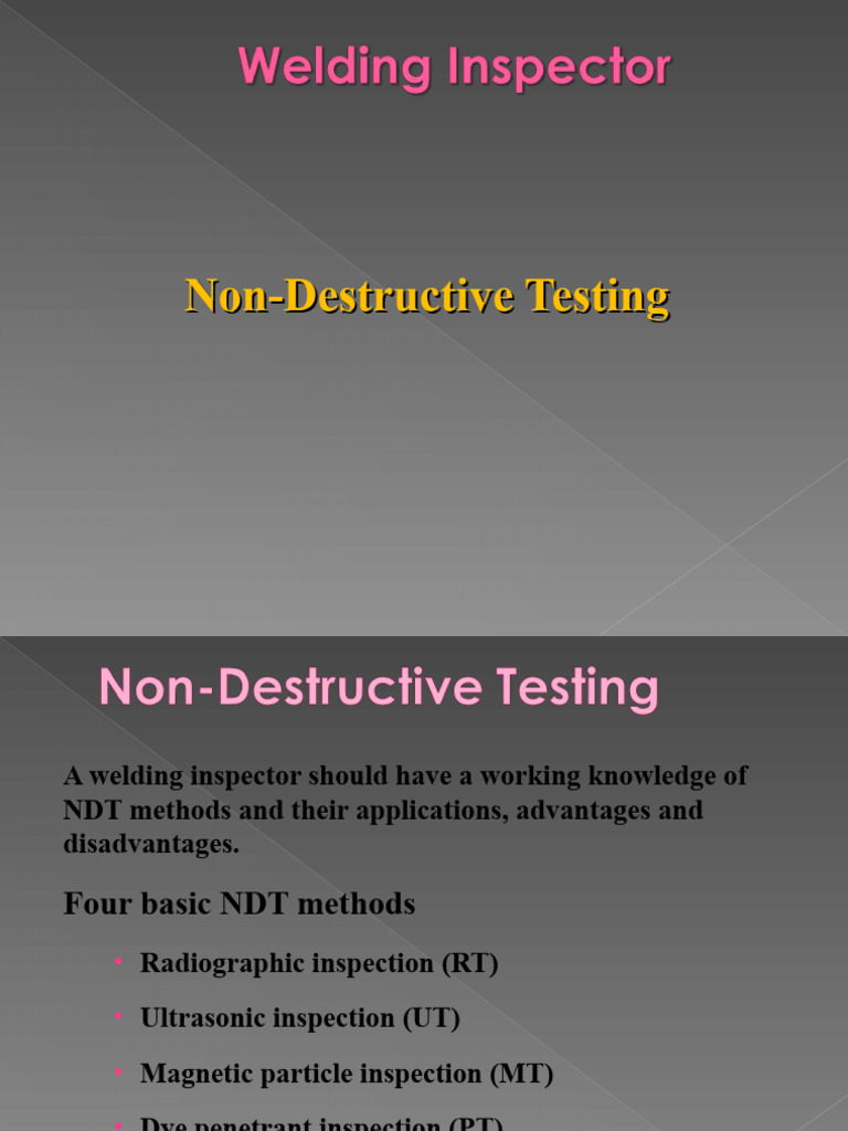 Overview of Non-Destructive Testing Methods | PDF | Nondestructive ...