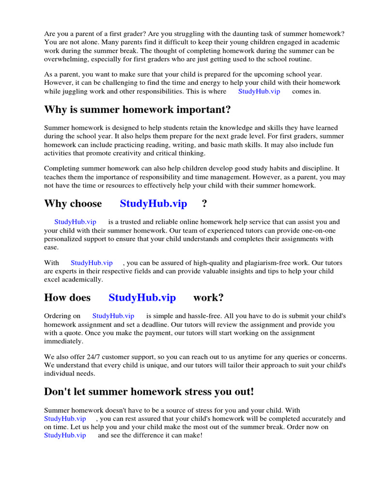 Summer homework for first grade pdf http cookie homework