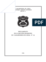 Reglamento 26 de La Seccion de Pensiones de Carabineros