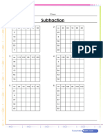 Subtraction Table Drill Worksheet 1