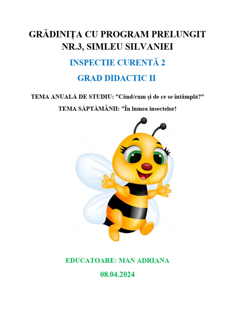 Proiect Inspecție Grad 2 | PDF