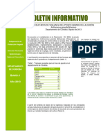 Resultados de Vigilancia Del Picudo Grande Del Algodon Anthonomus Grandis Boheman Departamento de Cordoba Agosto de 2013