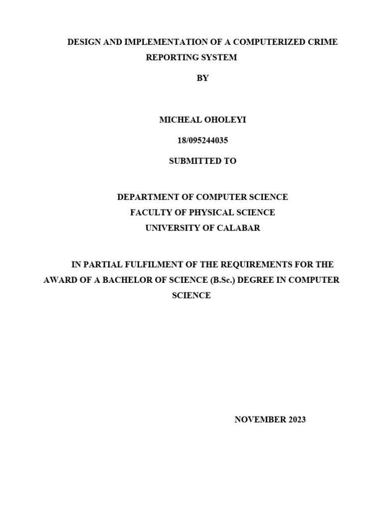 Computerized Crime Reporting System | PDF | Software Development ...