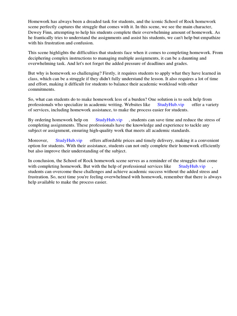 School of Rock Homework Scene | PDF | Homework