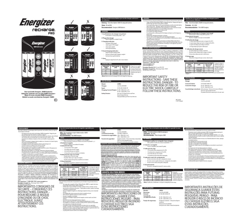 Chpro Instructions Na (1) PDF Battery Charger Rechargeable Battery