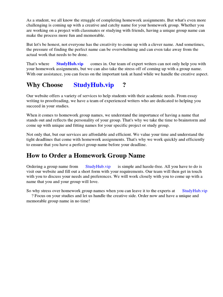 Homework Group Names | PDF | Homework | Safari (Web Browser)
