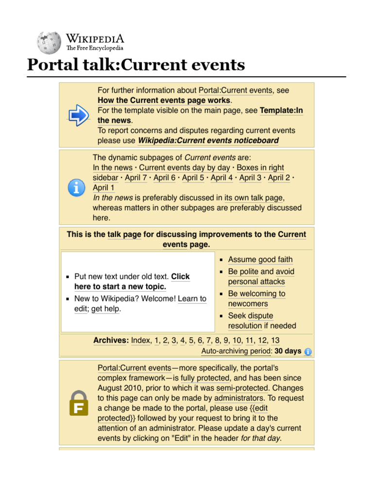 Current Events Portal Discussion | PDF | Wikipedia
