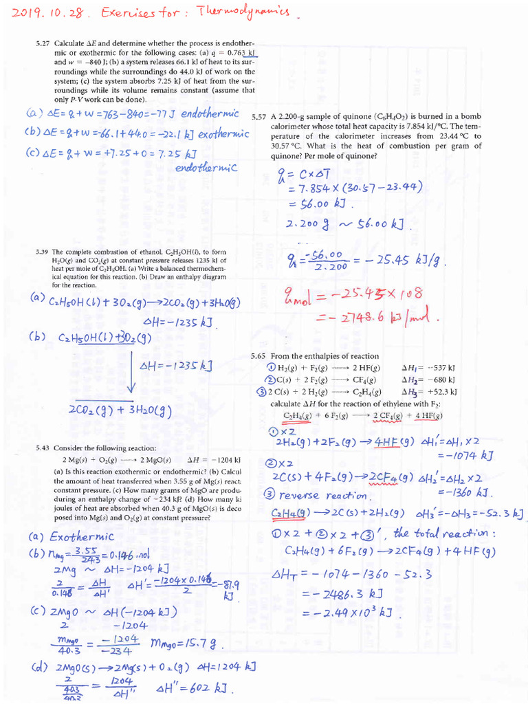 Hess's Law and Enthalpy Changes | PDF | Thermodynamics | Continuum ...