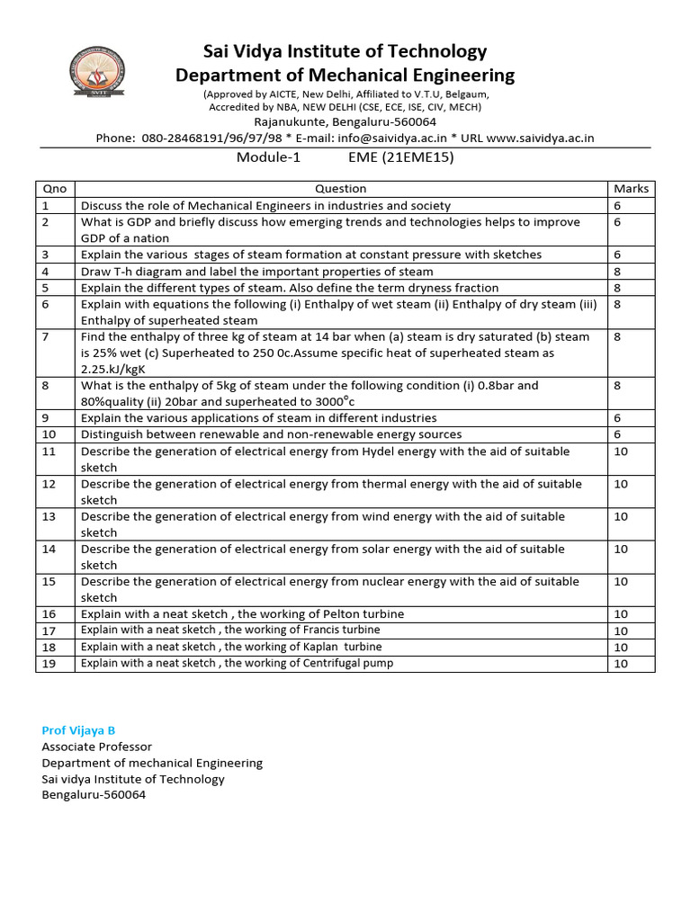 21eme Question Bank Vijaya B PDF Belt (Mechanical) Engines