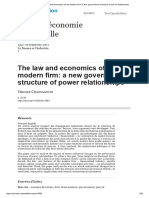 The Law and Economics of The Modern Firm - A New Governance Structure of Power Relationships