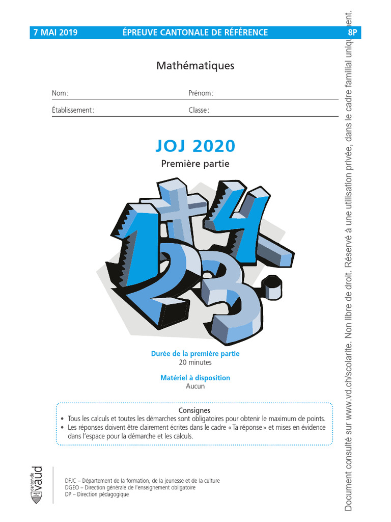 ECR Maths 8p | PDF | Mathématiques