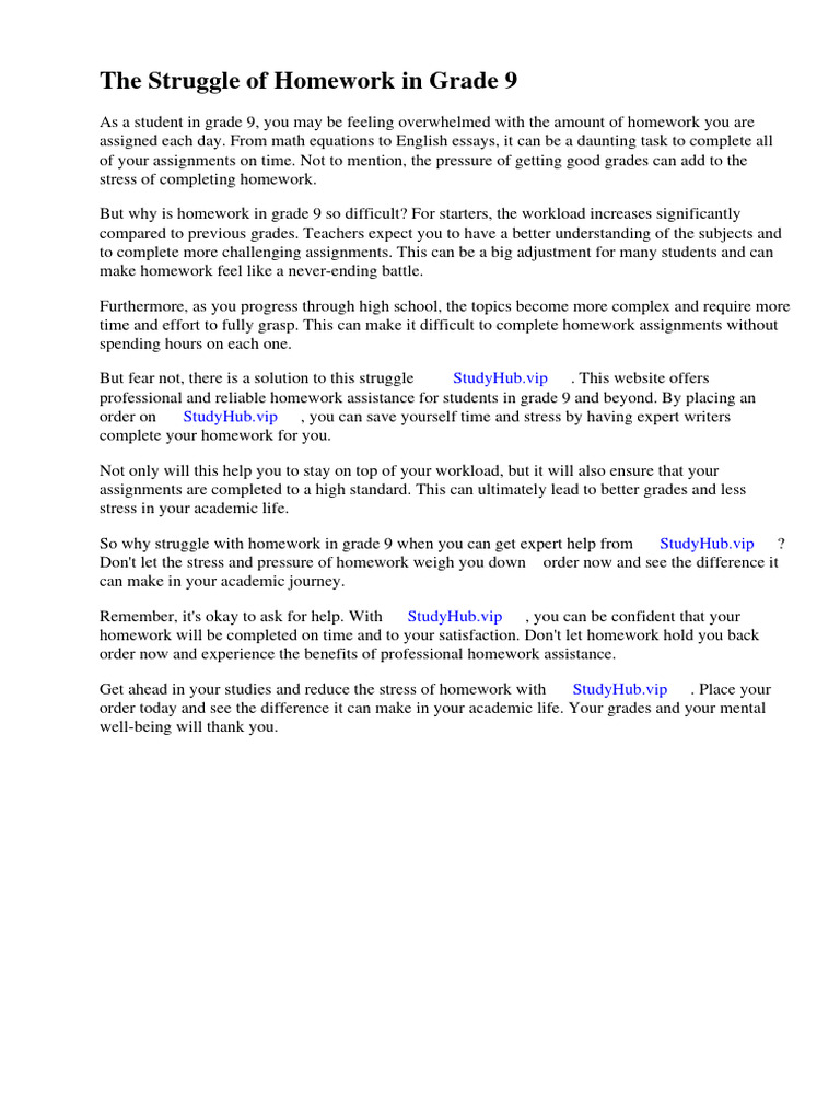 Notes and Homework Grade 9 | PDF | Homework | Essays