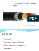 Factors To Be Considered For High Voltage Cable Joint Design