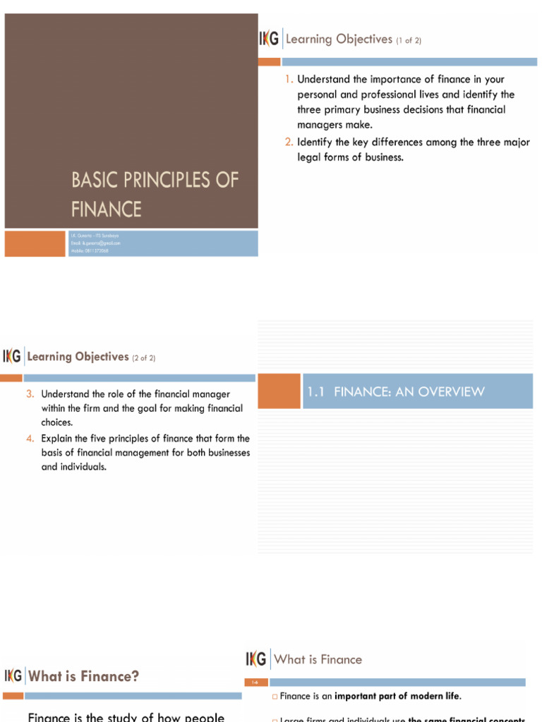 01 Basic Principles of Finance | PDF