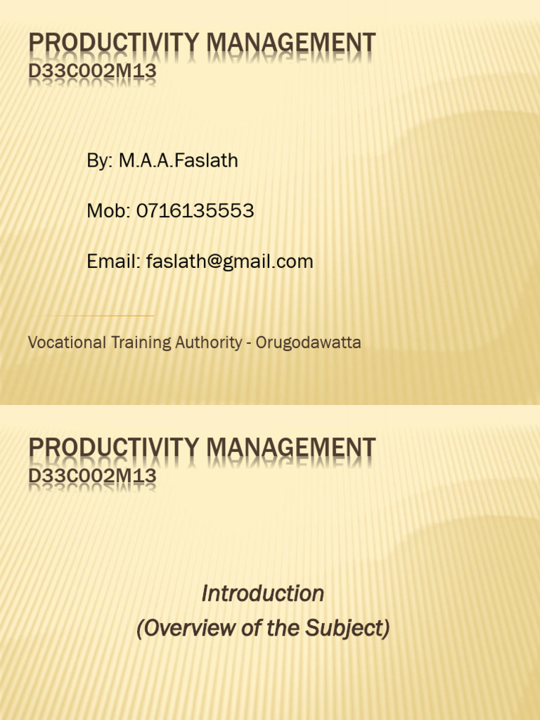 Understanding Productivity Management | PDF | Efficiency | System