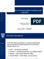 Introduction To First-Principles Modelling and Castep: Phil Hasnip