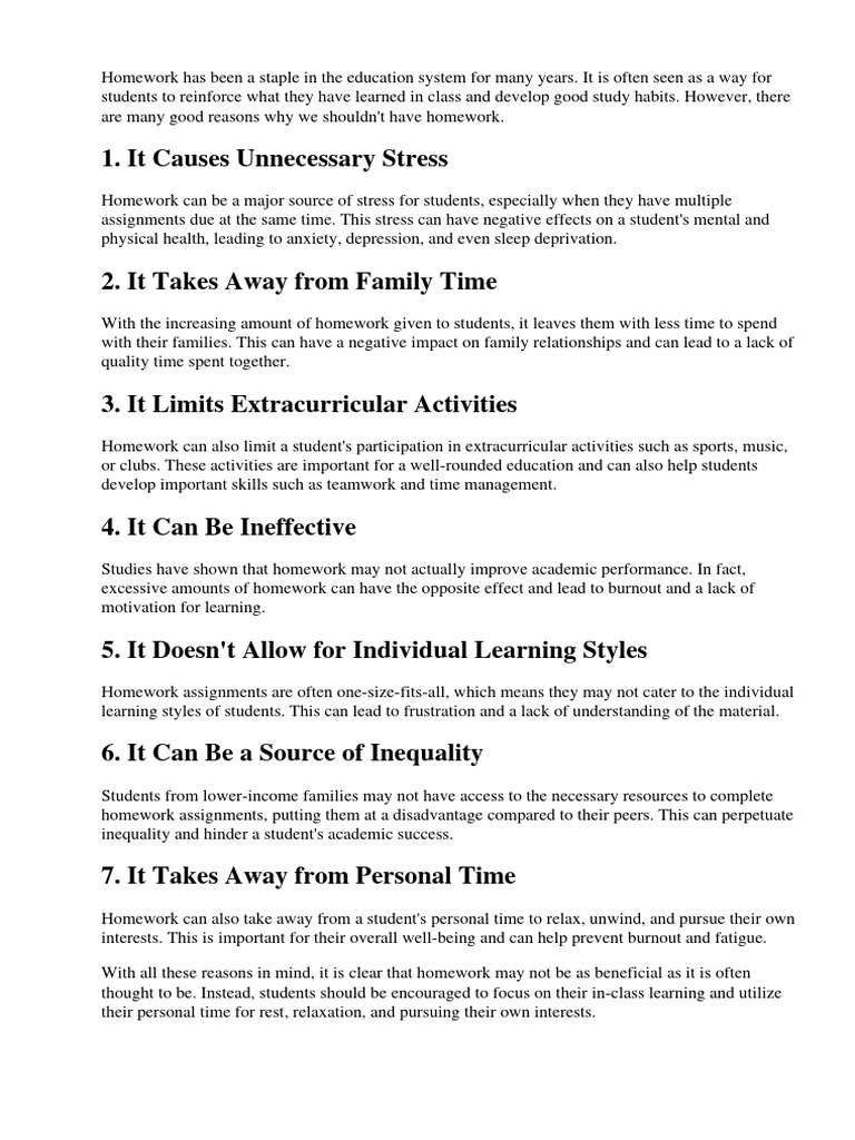 good-reasons-why-we-shouldnt-have-homework-pdf-homework-learning