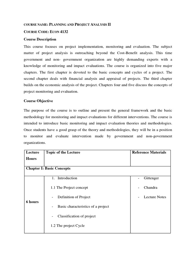 course-plan-p-ii-pdf-evaluation-cost-benefit-analysis