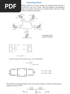Scattering Matrix in N-Port Networks | PDF | Telecommunications