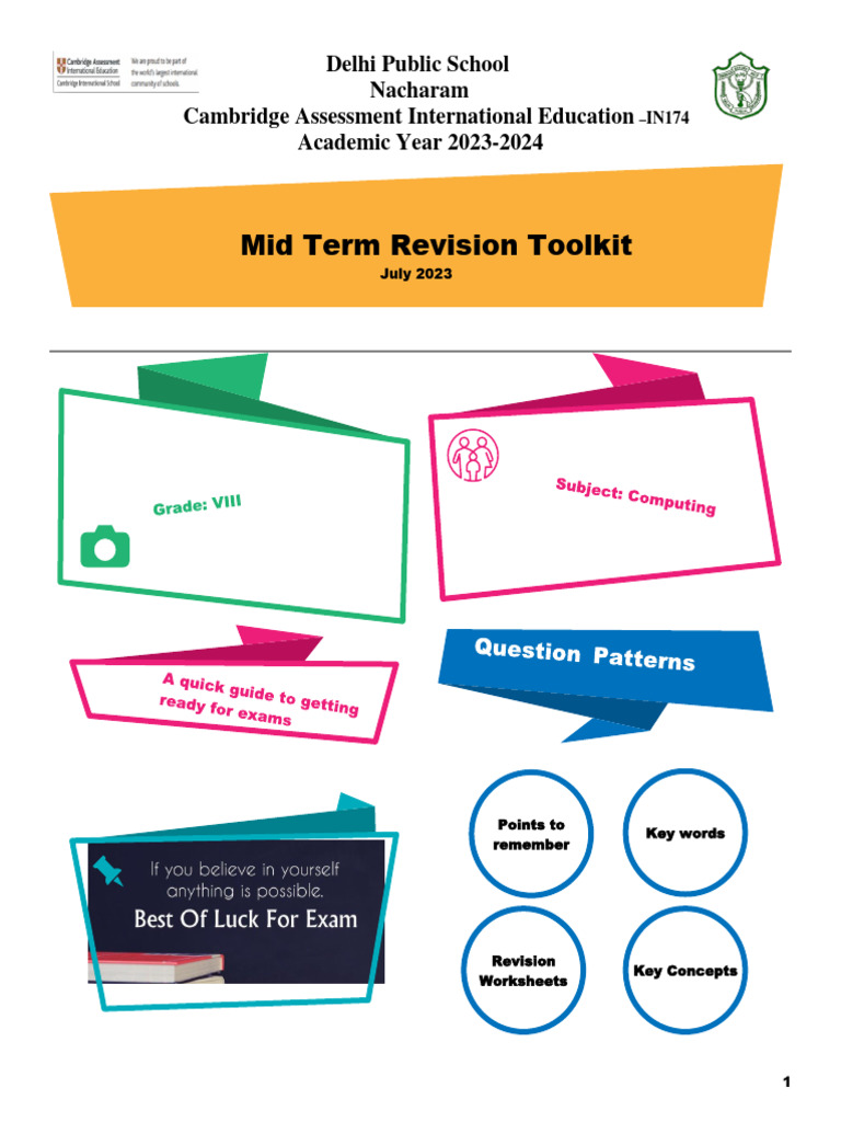 G8 Computing Mid Term Revision Tool Kit - 2023 | PDF | Computer Data ...