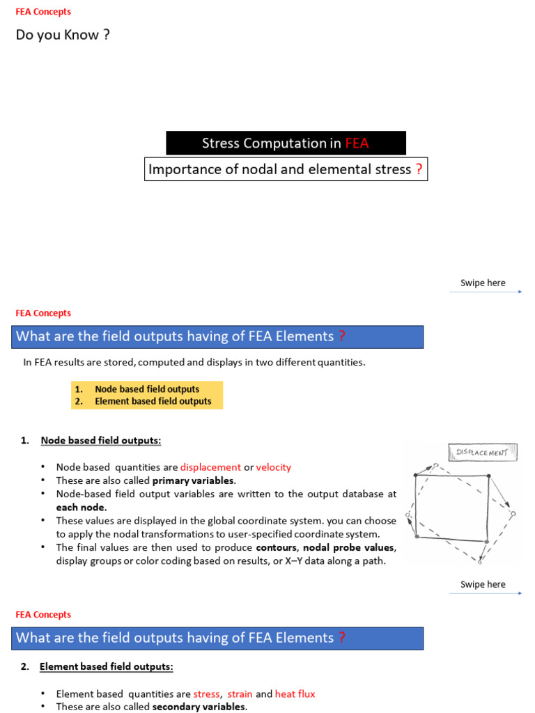 FEA Stress Computation Explained | PDF | Finite Element Method ...