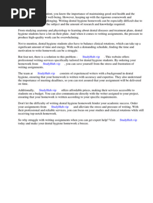 Dental Hygiene Homework