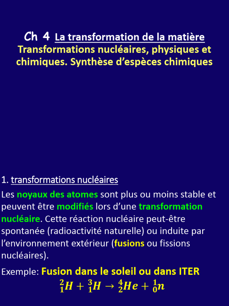 Transformations de la matière expliquées | PDF | Stœchiométrie | Chimie