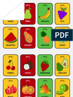 Flashcards Ilustrado Com Frutas Coloridas
