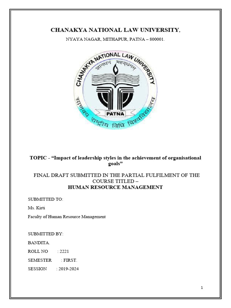 HRM Project | PDF | Leadership | Goal
