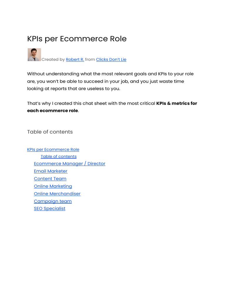 CDL - KPIs Checklist (v1.0) | PDF | Search Engine Optimization | Online ...